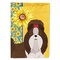 Caroline's Treasures Summer Sunflowers Liver and White Shih Tzu Flag Canvas House Size